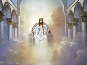 Jesus on the throne.